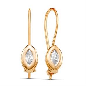 Серьги золотые с прелестными детскими вставками. Вес 2,86 г. MG735