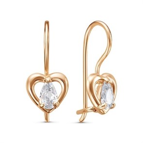 Серьги золотые с прелестными детскими вставками. Вес 2,86 г. MG736