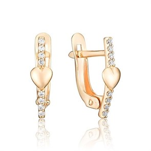 Серьги золотые с прелестными детскими вставками. Вес 2,86 г. MG742