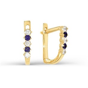 Серьги золотые с прелестными детскими вставками. Вес 2,86 г. MG747