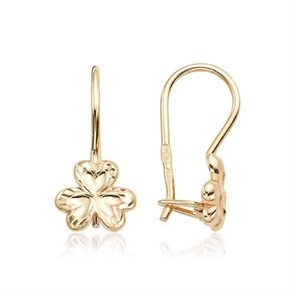 Серьги золотые с прелестными детскими вставками. Вес 2,86 г. MG748