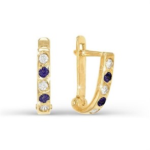 Серьги золотые с прелестными детскими вставками. Вес 2,86 г. MG798