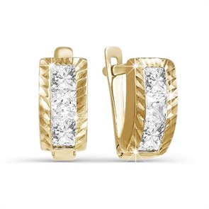Серьги золотые с прелестными детскими вставками. Вес 2,86 г. MG805