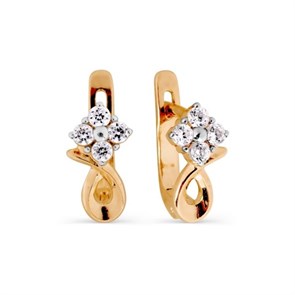 Серьги золотые с прелестными детскими вставками. Вес 2,86 г. MG807