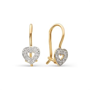 Серьги золотые с прелестными детскими вставками. Вес 2,86 г. MG810