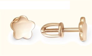 Серьги (пусеты и продевки) золотые. Вес 1,35 г. MG853