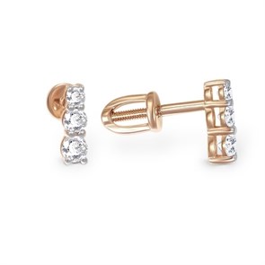 Серьги (пусеты и продевки) золотые. Вес 1,35 г. MG865