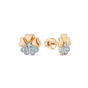 Серьги (пусеты и продевки) золотые. Вес 1,50 г. MG867
