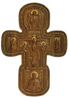 {{photo.Alt || photo.Description || 'Распятие настенное c предстоящими из мореного дуба 21x29 см.'}}