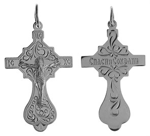 Крест серебряный Ag 925, коллекция Москва златоглавая-2, с молитвой Спаси и сохрани, 2,7 гр. КРС0224397