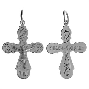 Крест серебряный Ag 925, коллекция Москва златоглавая-2, с молитвой Спаси и сохрани, 2,16 гр. КРС0224401