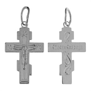 Крест серебряный Ag 925, коллекция Москва златоглавая-2, с молитвой Спаси и сохрани, 1,65 гр. КРС0224414