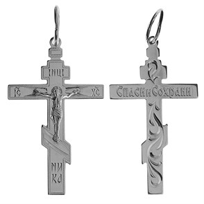 Крест серебряный Ag 925, коллекция Москва златоглавая-2, с молитвой Спаси и сохрани, 2,67 гр. КРС0224415