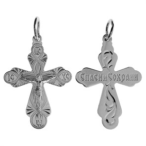 Крест серебряный Ag 925, коллекция Москва златоглавая-2, с молитвой Спаси и сохрани, 2,1 гр. КРС0224418