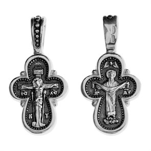 Крест серебряный Ag 925, коллекция Спаси и сохрани, лик Покров Пресвятой Богородицы, Чернение (оксидирование), 2,9 гр. КРС0224461