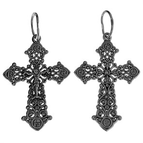 Крест серебряный Ag 925, коллекция Спаси и сохрани, Чернение (оксидирование), 2,25 гр. КРС0224507