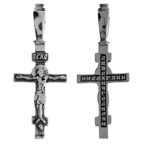 Крест серебряный Ag 925, коллекция Спаси и сохрани, Чернение (оксидирование), 1,74 гр. КРС0224526