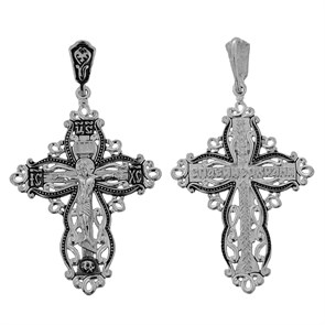 Крест серебряный Ag 925, коллекция Спаси и сохрани, с молитвой Спаси и сохрани, Чернение (оксидирование), 4,77 гр. КРС0224533