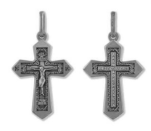 Крест серебряный Ag 925, коллекция Липецк, Чернение (оксидирование), 5,9 гр. КРС0224576