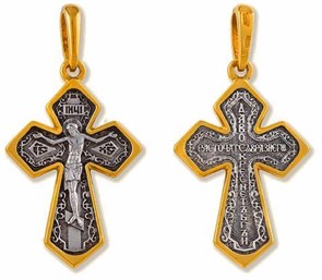 Крест позолоченный Ag 925/Au 585, коллекция Липецк, Позолота желтая 999*, 5,31 гр. КРС0224578