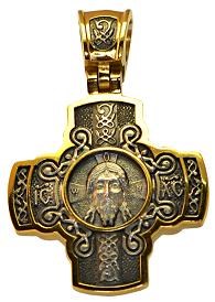 Крест позолоченный Ag 925/Au 585, коллекция Липецк, Позолота желтая 999*, 10,53 гр. КРС0224585