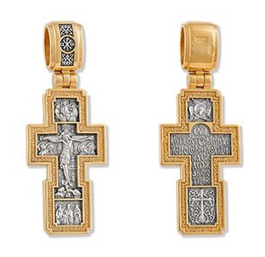 Крест позолоченный Ag 925/Au 585, коллекция Липецк, Позолота желтая 999*, 6,54 гр. КРС0224596