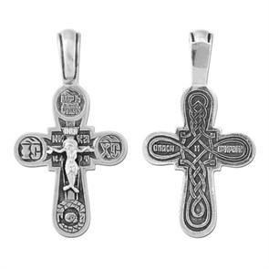 Крест серебряный Ag 925, коллекция Санкт-Петербург, с молитвой Спаси и сохрани, Чернение (оксидирование), 3,57 гр. КРС0224661