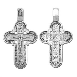Крест серебряный Ag 925, коллекция Санкт-Петербург, с молитвой Да воскреснет Бог..., Чернение (оксидирование), 7,84 гр. КРС0224695