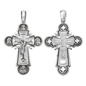 Крест серебряный Ag 925, коллекция Санкт-Петербург, с молитвой Господи, спаси и сохрани, Чернение (оксидирование), 5,52 гр. КРС0224698