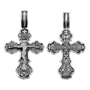 Крест серебряный Ag 925, коллекция Санкт-Петербург, с молитвой Спаси и сохрани, Чернение (оксидирование), 3,98 гр. КРС0224716