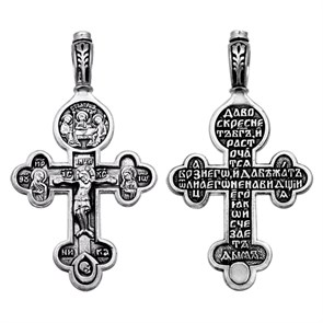 Крест серебряный Ag 925, с молитвой Да воскреснет Бог..., лик Троица Св., Чернение (оксидирование), 7,53 гр. КРС0224717