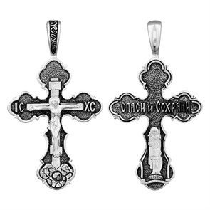 Крест серебряный Ag 925, коллекция Санкт-Петербург, лик Георгий Побед. Св., Чернение (оксидирование), 5,47 гр. КРС0224719