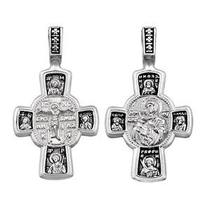 Крест серебряный Ag 925, коллекция Санкт-Петербург, лик Владимирская БМ, Чернение (оксидирование), 3,74 гр. КРС0224722