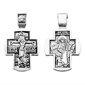 Крест серебряный Ag 925, коллекция Санкт-Петербург, лик Ангел, Чернение (оксидирование), 5,8 гр. КРС0224726