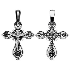 Крест серебряный Ag 925, коллекция Санкт-Петербург, с молитвой Господи, помилуй мя грешного, Чернение (оксидирование), 5,15 гр. КРС0224730