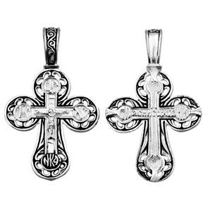 Крест серебряный Ag 925, коллекция Санкт-Петербург, с молитвой Спаси и сохрани, Чернение (оксидирование), 2,44 гр. КРС0224732