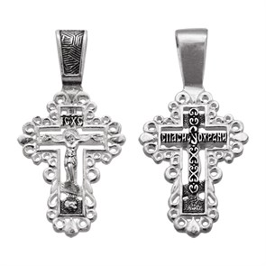 Крест серебряный Ag 925, коллекция Санкт-Петербург, с молитвой Спаси и сохрани, Чернение (оксидирование), 2,28 гр. КРС0224753