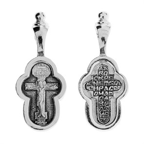 Крест серебряный Ag 925, коллекция Санкт-Петербург, с молитвой Да воскреснет Бог..., Чернение (оксидирование), 4,47 гр. КРС0224763