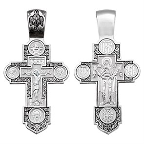 Крест серебряный Ag 925, коллекция Санкт-Петербург, лик Покров Пресвятой Богородицы, Чернение (оксидирование), 11,06 гр. КРС0224769