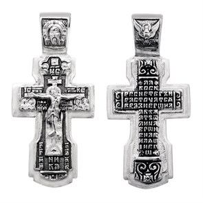 Крест серебряный Ag 925, коллекция Санкт-Петербург, с молитвой Да воскреснет Бог..., Чернение (оксидирование), 10 гр. КРС0224770