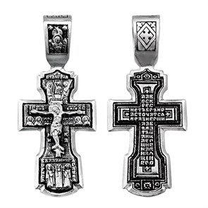 Крест серебряный Ag 925, коллекция Санкт-Петербург, с молитвой Да воскреснет Бог..., Чернение (оксидирование), 6,26 гр. КРС0224771