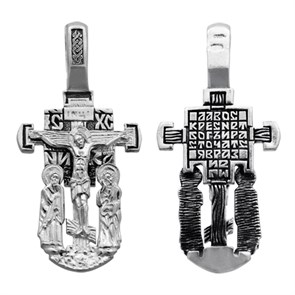 Крест серебряный Ag 925, коллекция Санкт-Петербург, с молитвой Да воскреснет Бог..., Чернение (оксидирование), 4,47 гр. КРС0224779