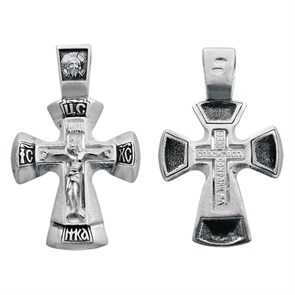 Крест серебряный Ag 925, коллекция Санкт-Петербург, с молитвой Спаси и сохрани, Чернение (оксидирование), 4,32 гр. КРС0224783