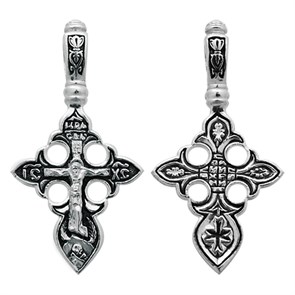 Крест серебряный Ag 925, коллекция Санкт-Петербург, с молитвой Спаси и сохрани, Чернение (оксидирование), 3,58 гр. КРС0224785