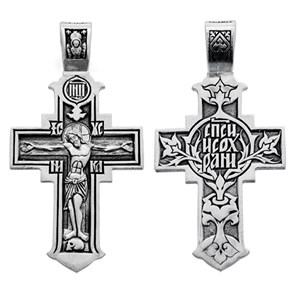 Крест серебряный Ag 925, коллекция Санкт-Петербург, с молитвой Спаси и сохрани, Чернение (оксидирование), 10,42 гр. КРС0224791