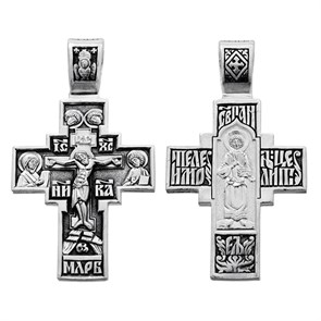 Крест серебряный Ag 925, коллекция Санкт-Петербург, лик Пантелеимон Св., Чернение (оксидирование), 10,3 гр. КРС0224794