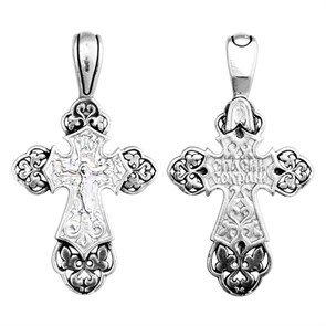 Крест серебряный Ag 925, коллекция Санкт-Петербург, с молитвой Спаси и сохрани, Чернение (оксидирование), 3,65 гр. КРС0224815