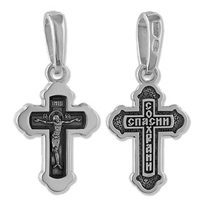 Крест серебряный Ag 925, коллекция Липецк, Чернение (оксидирование), 2,27 гр. КРС0224878