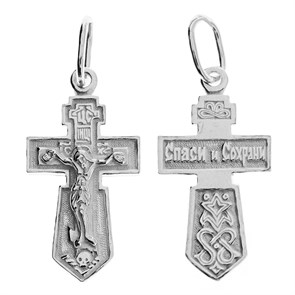 Крест серебряный Ag 925, коллекция Иваново, Родий, 1,59 гр. КРС02241309