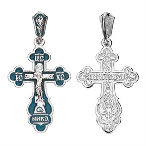 Крест серебряный Ag 925, коллекция Спаси и сохрани, c эмалью, 3,8 гр. КРС02241361